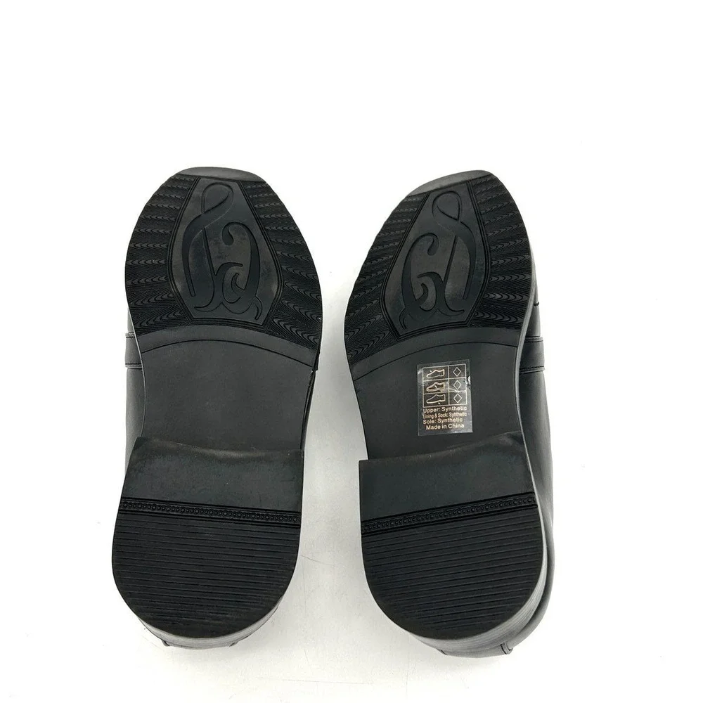 Bocaccio Uomo Oscar Black Textured Vamp Slip On Dress Loafers Men's Size 6.5 NIB